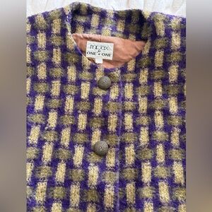Vintage Mr. Jax Purple and Tan Patterned Wool Jacket